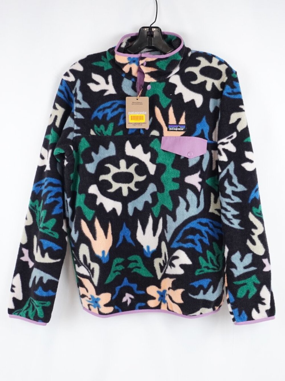 Patagonia Lightweight Synchilla Snap-T Pullover In Kaleido Black Size Small NWT